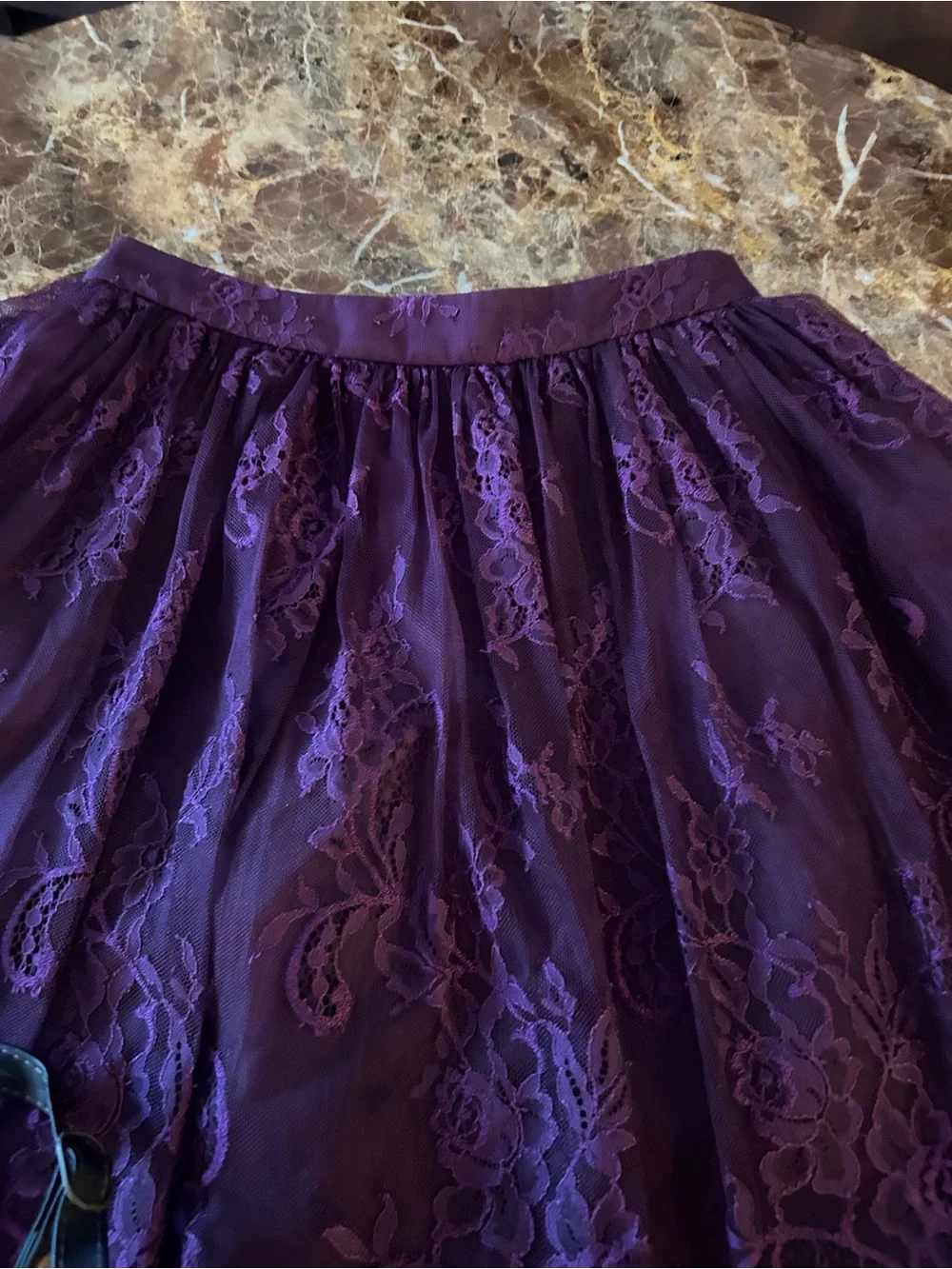 Alice + Olivia Plum Lace Midi Skirt